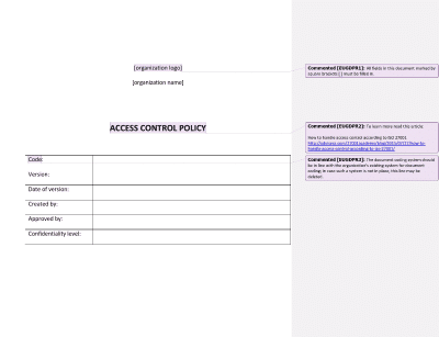 Access Control Policy - Advisera