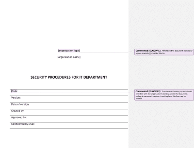 Security Procedures for IT Department - Advisera