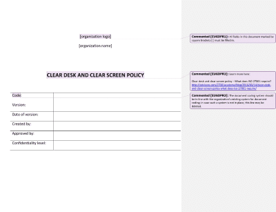 Clear Desk and Clear Screen Policy - Advisera